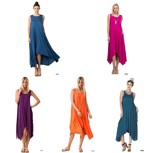 Dresses & Skirts - Tank Top Shark Bite Asymmetrical Dress Pockets